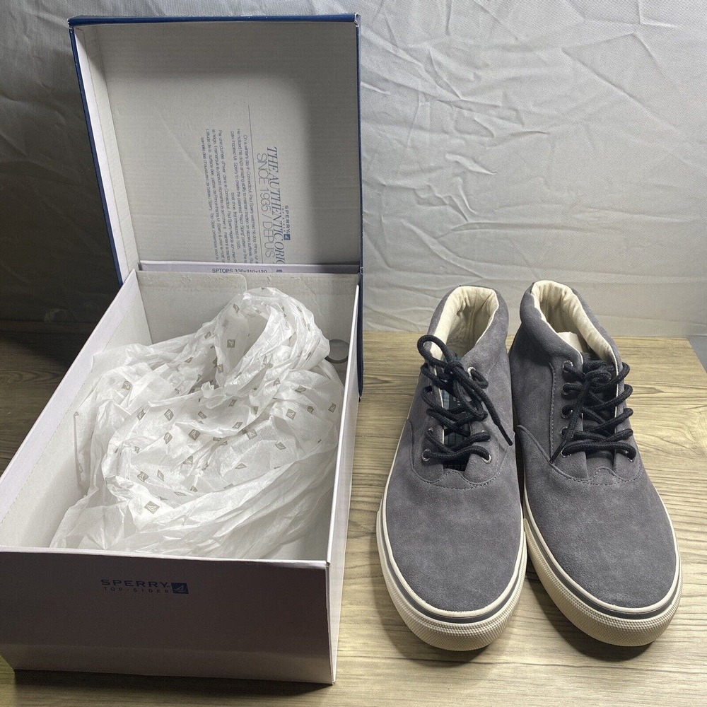 New Sperry Top Sider Striper Chukka Gray Shoes Mens Size 12 M